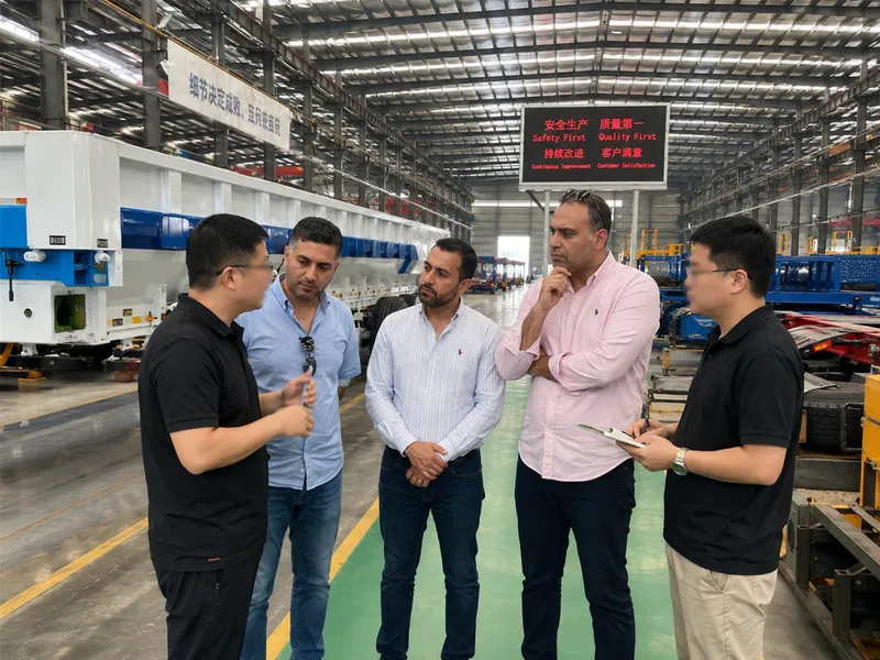 European Clients Visited Our Factory for Semi-Trailer Inspection