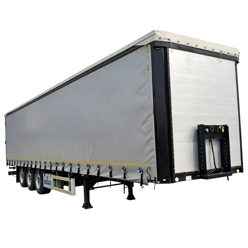 Curtain Side Trailer (1) 60 Ton Curtain Side Trailer 4 Axle for Oversized and Long Load Transport