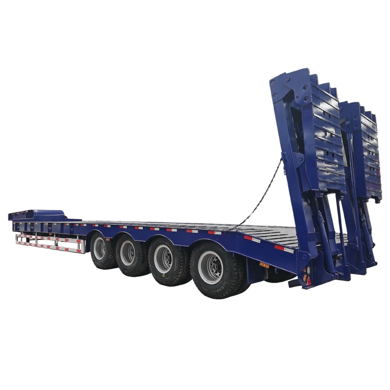 Extendable Modular Trailer (1) Modular Lowbed Trailer 4 Axle for Mining and Heavy-duty Industrial Transport