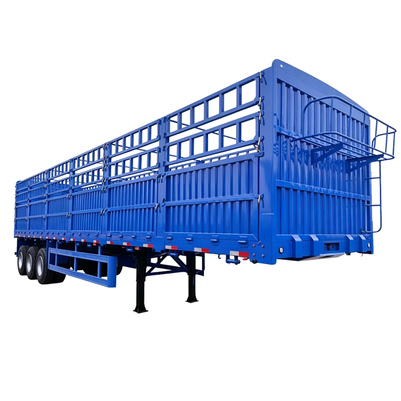 Fence Semi Trailer (1) 100T Reinforced 4 Axles Fence Cargo Trailer for Heavy Freight