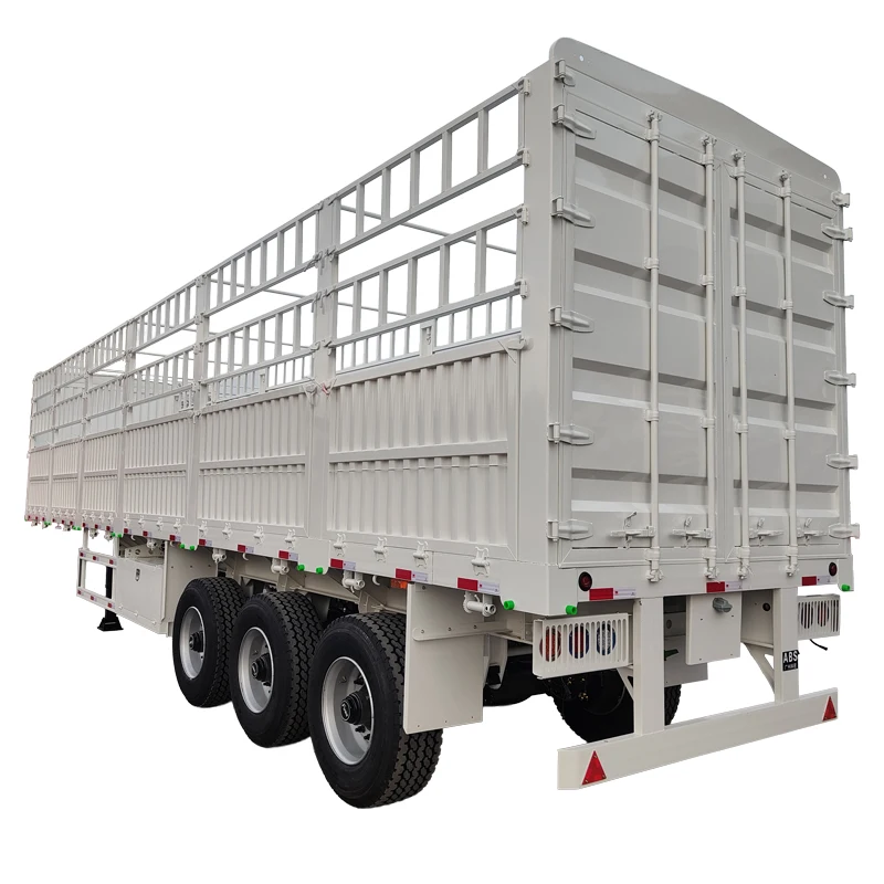 Fence Semi Trailer 1 40T Durable 2 Axles Fence Cargo Trailer for Bulk Freight