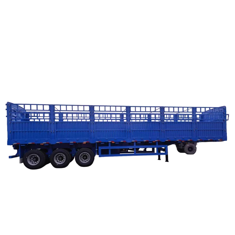 Fence Semi Trailer1 60T Heavy Duty 3 Axles Fence Cargo Trailer for Industrial Use
