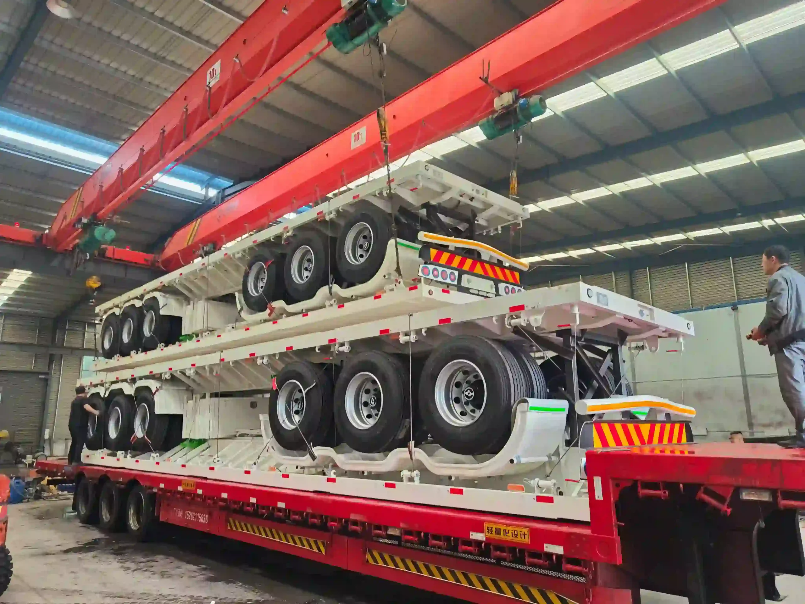 3 Axles Drop Side Flatbed Trailer