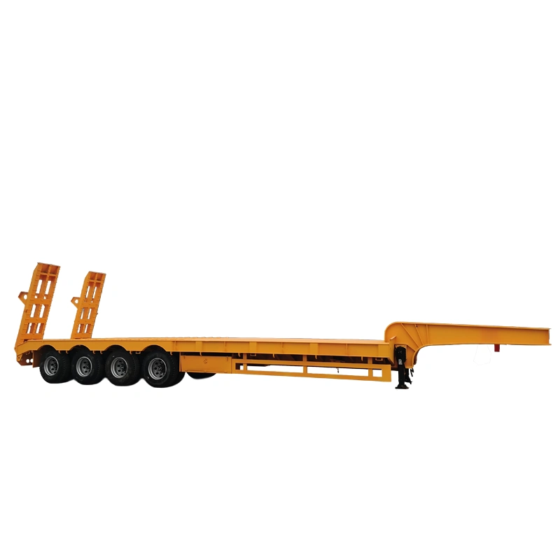 Low Bed Semi Trailer (1) Low Bed Semi Trailer 4 Axle for Safe and Efficient Transport of Large Loads
