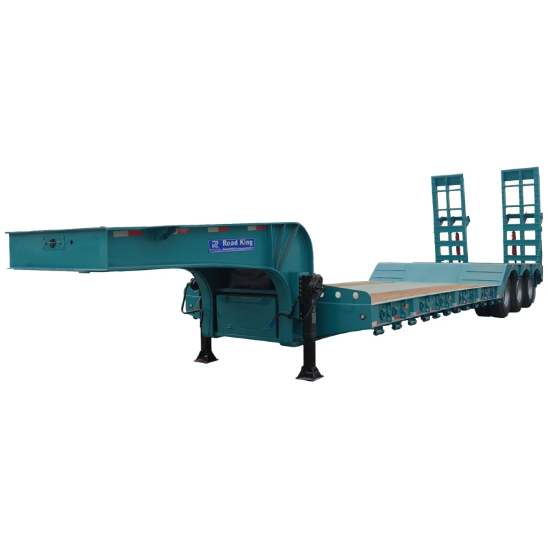 60 Ton Low Bed Semi Trailer 3 Axle for Mining and Construction Equipment Hauling