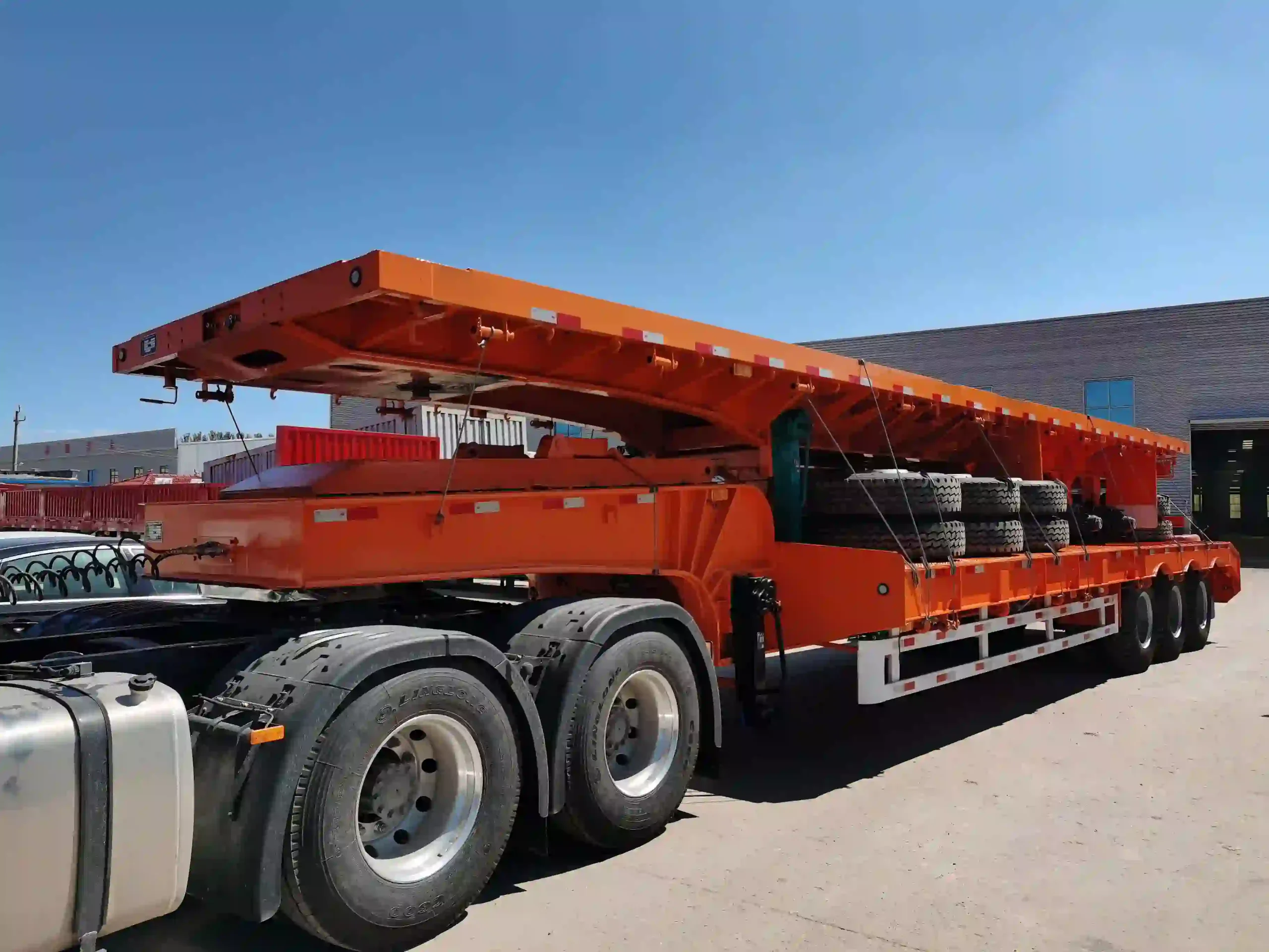 Heavy Duty Removable Gooseneck RGN Trailer 4 Axle for Oversized Cargo