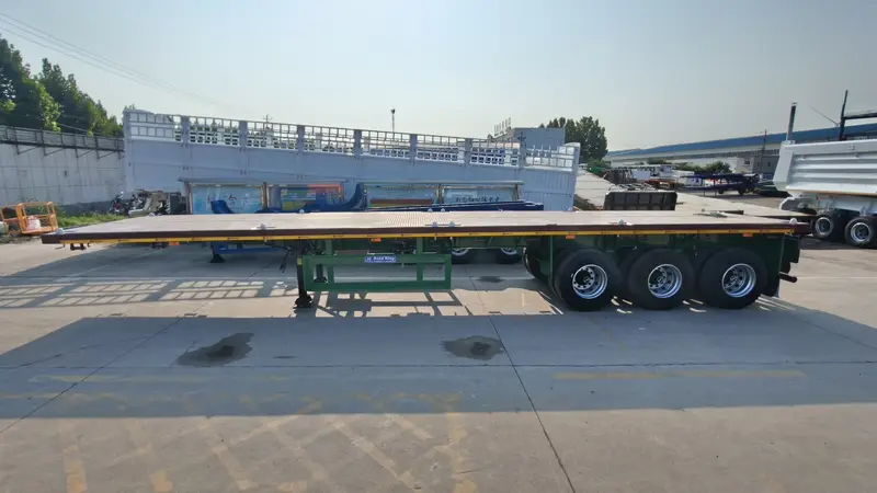 12.5M 3 Axle Heavy Duty Flatbed Trailer for Equipment Transport