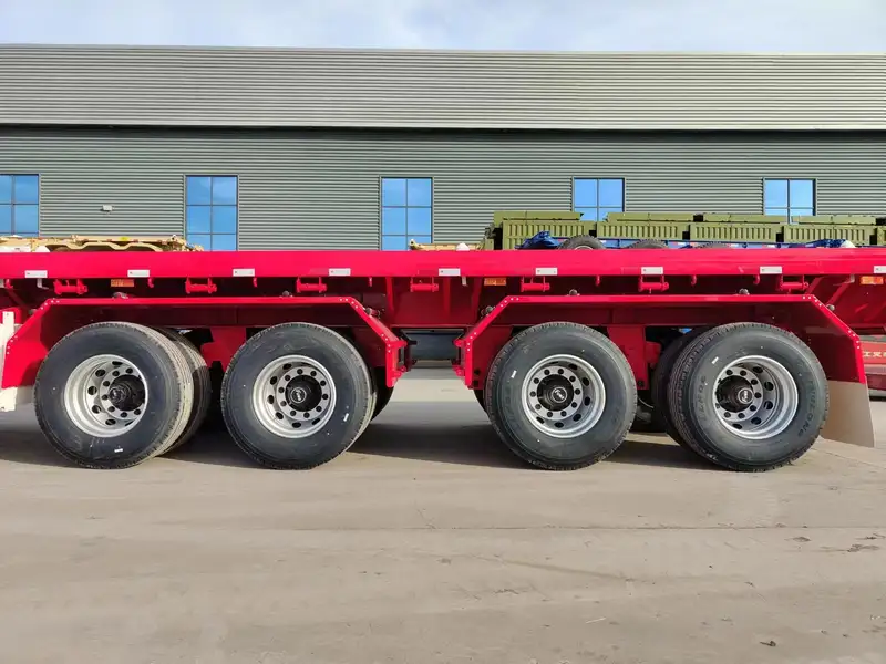 4 Axle Flatbed Semi Trailer with 2+2 Axle Configuration
