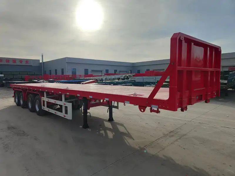 4 Axle Flatbed Semi Trailer with 2+2 Axle Configuration