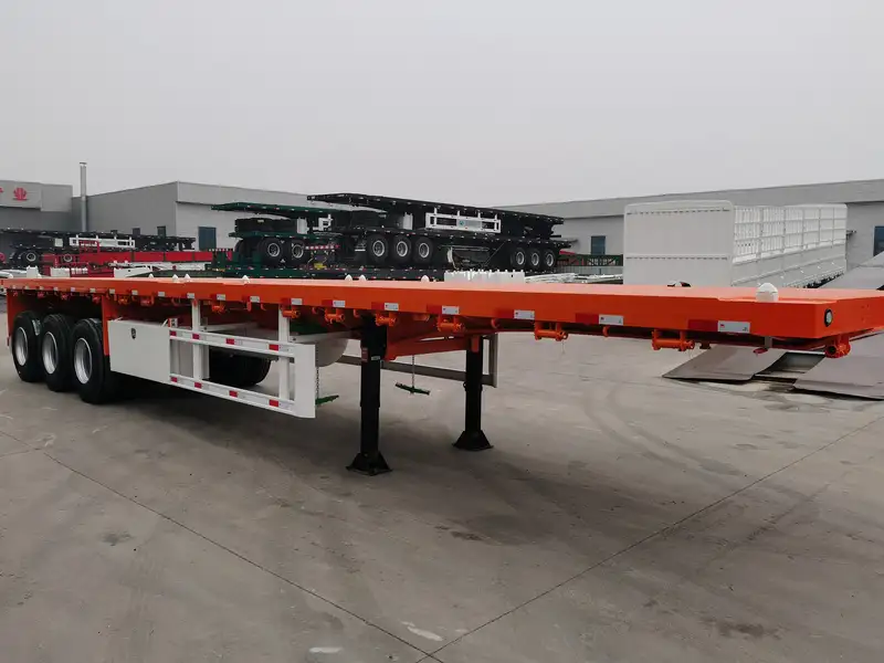Heavy Duty 3 Axle Flatbed Trailer with Double Tires