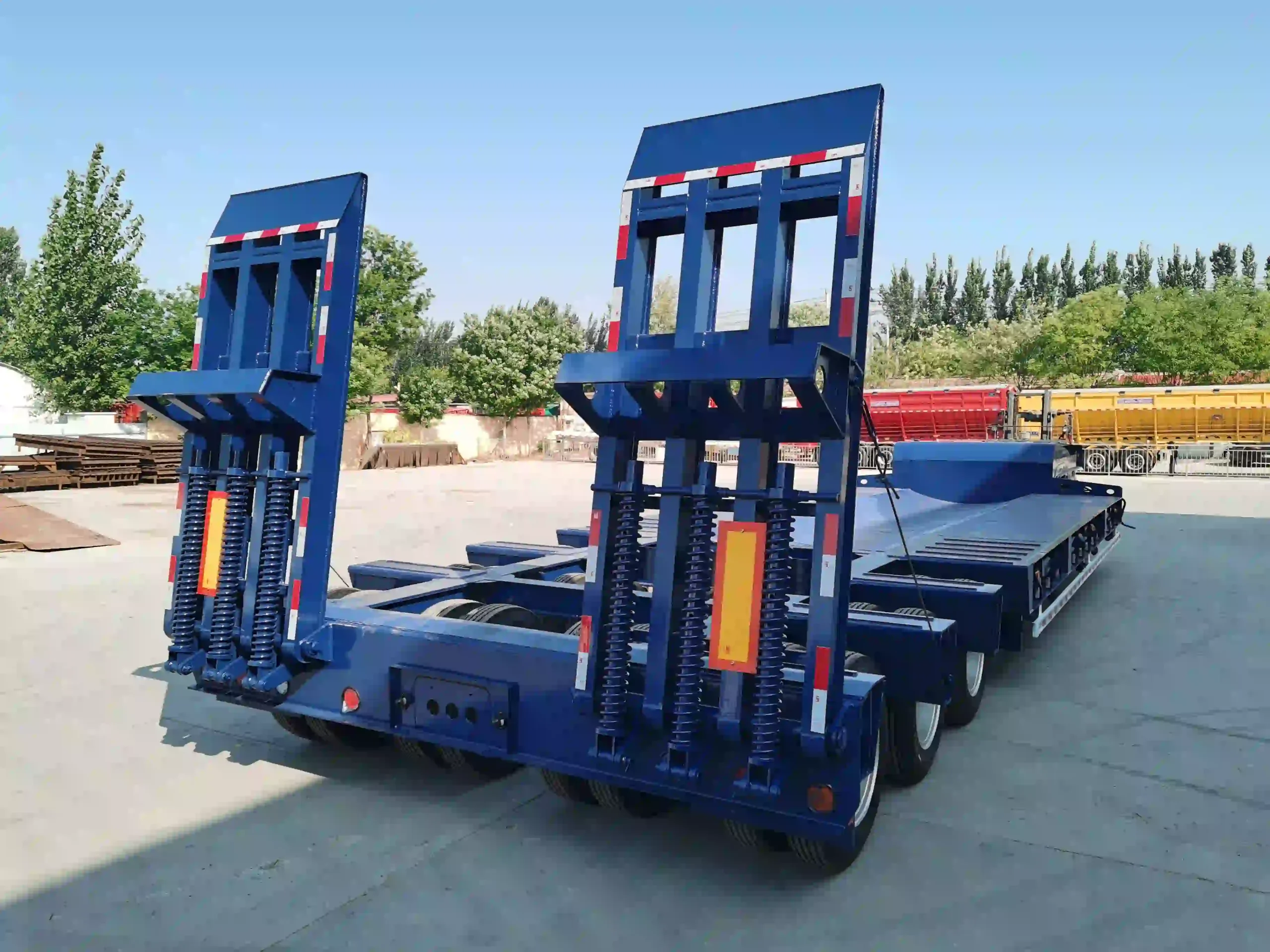 3 Axle Mechanical Ramp Lowbed Trailer for Construction Equipment