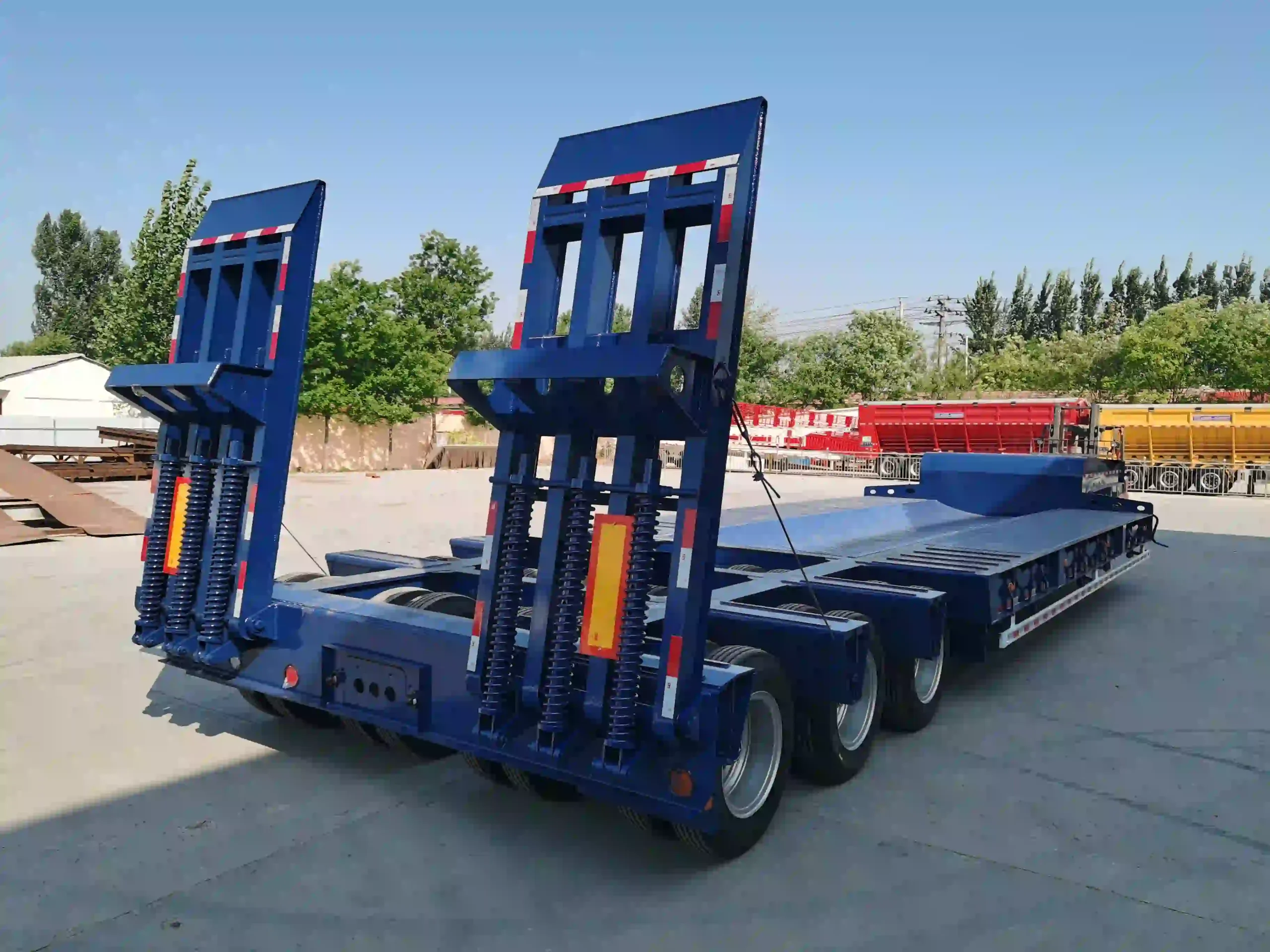 3 Axle Mechanical Ramp Lowbed Trailer for Construction Equipment