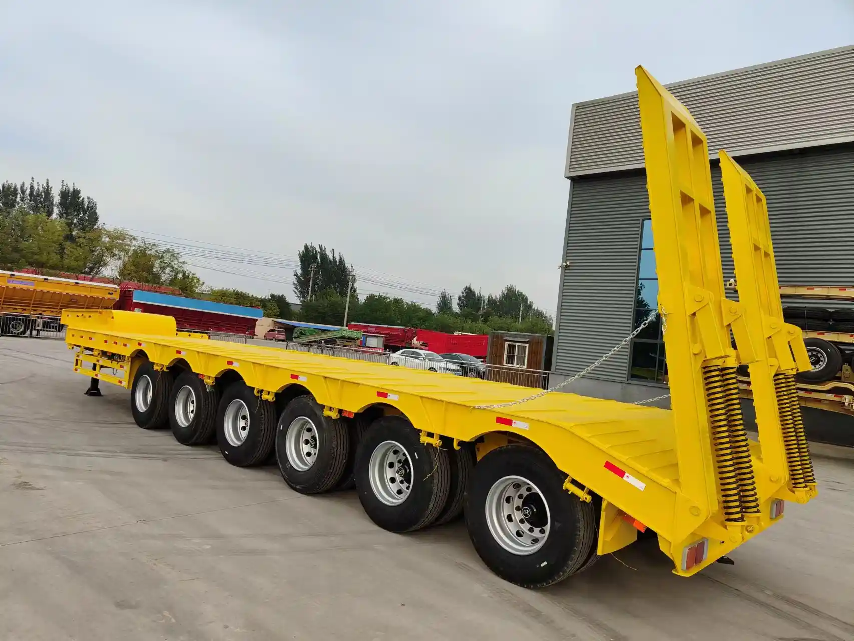 6 Axle Heavy Duty Lowbed Trailer for 100 Ton Heavy Equipment Transport