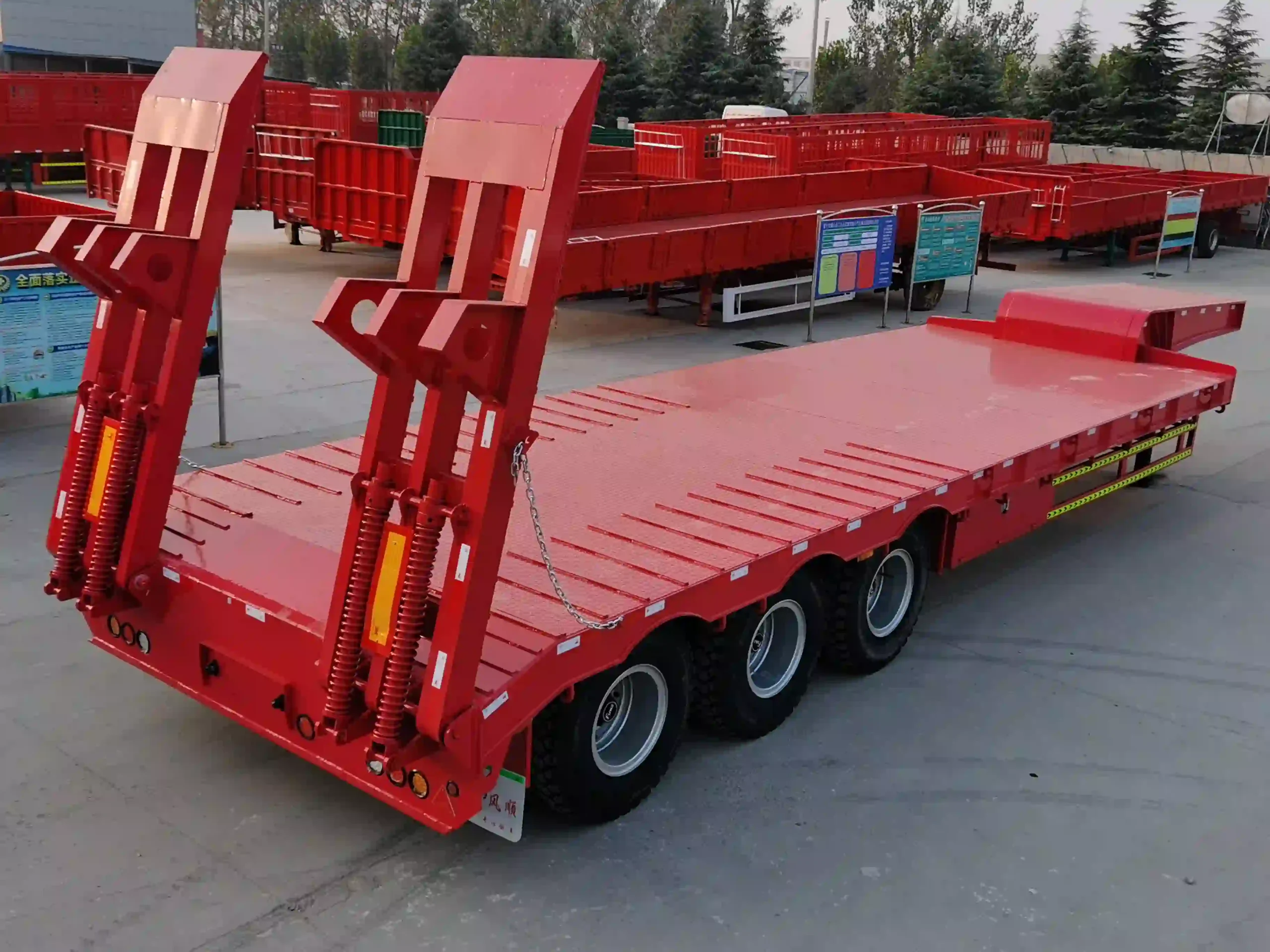60 Ton 3 Axle Mechanical Ramp Lowbed Trailer