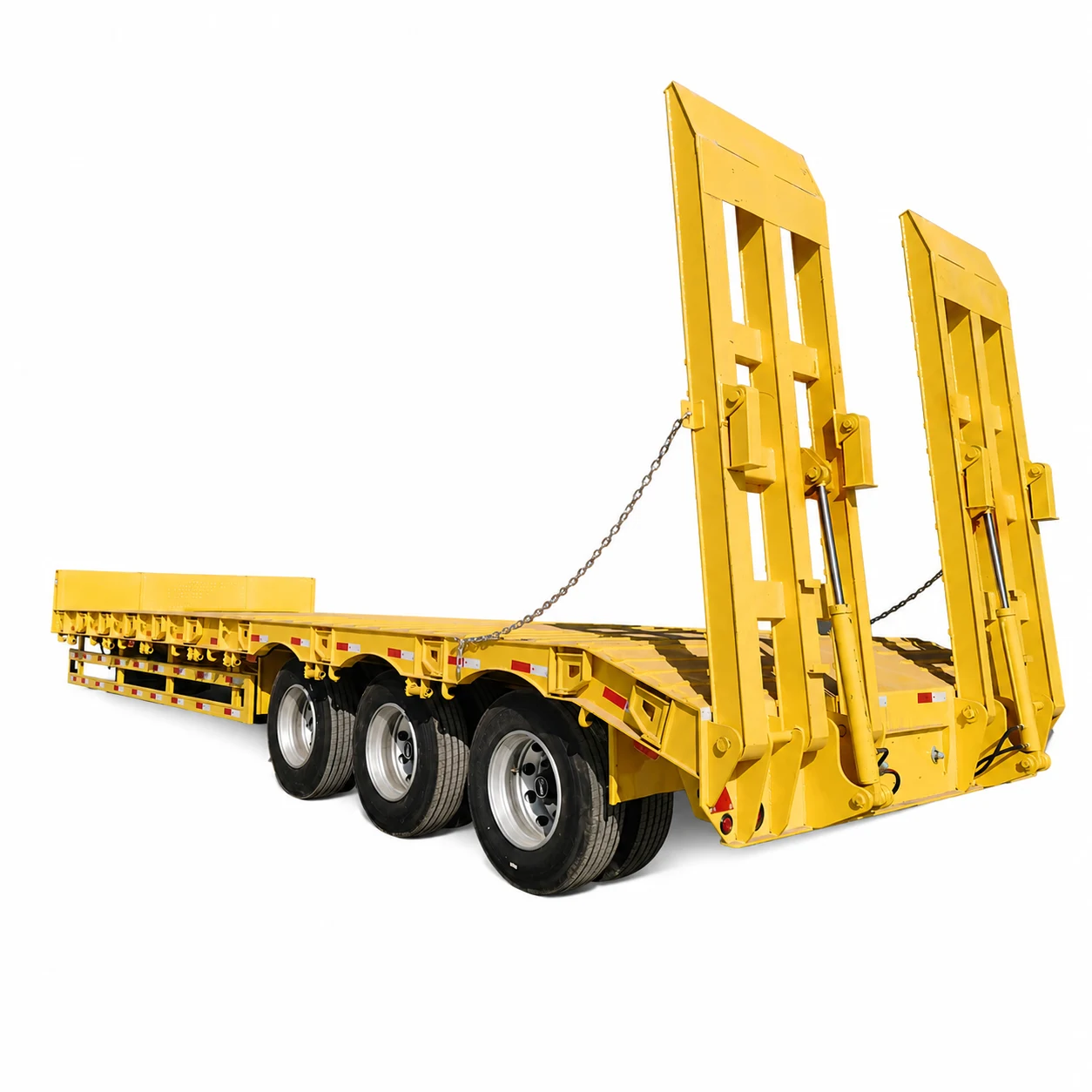 60 Ton Hydraulic Ramp Lowbed Trailer for Excavator Transportation (4) 60 Ton Hydraulic Ramp Lowbed Trailer for Excavator Transportation