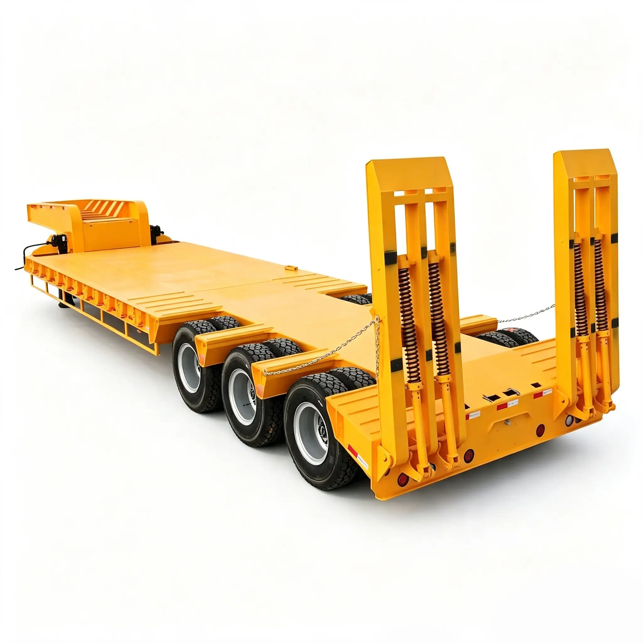 Ultra Low Deck 3 Axle Lowbed Trailer for Heavy Machinery Transportation (2) Ultra Low Deck 3 Axle Lowbed Trailer for Heavy Machinery Transportation