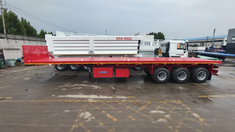 3 Axle Flatbed Semi Trailer for Container and General Cargo Transport