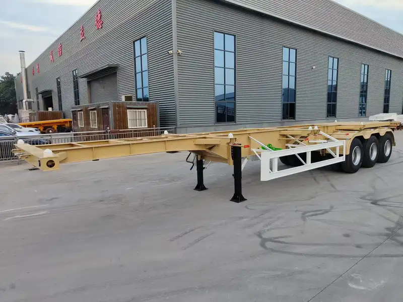 3 Axle Skeletal Container Semi Trailer for Container Transport