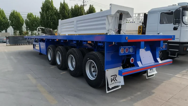 4 Axle Flatbed Semi Trailer for 20FT 40FT Container Transport
