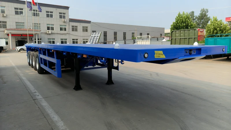 4 Axle Flatbed Semi Trailer for 20FT 40FT Container Transport