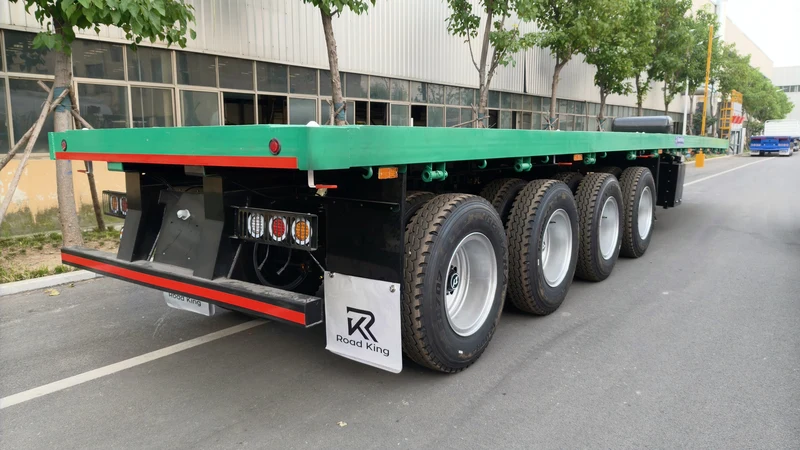 80 Ton 4 Axle Heavy Duty Flatbed Semi Trailer for Cargo Transport