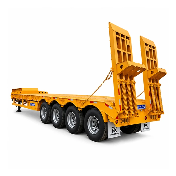 80 Ton 4 Axle Lowbed Semi Trailer for Heavy Equipment Transport 80 Ton 4 Axle Lowbed Semi Trailer for Heavy Equipment Transport