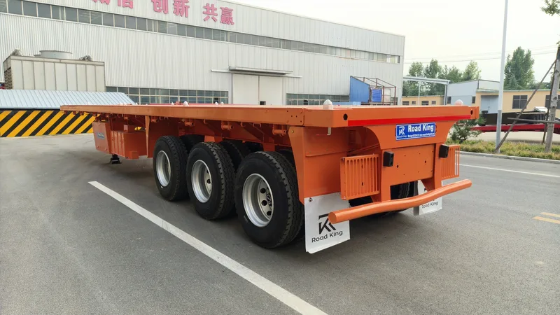 Heavy Duty Flatbed Semi Trailer with 3 Axles for Container Transport