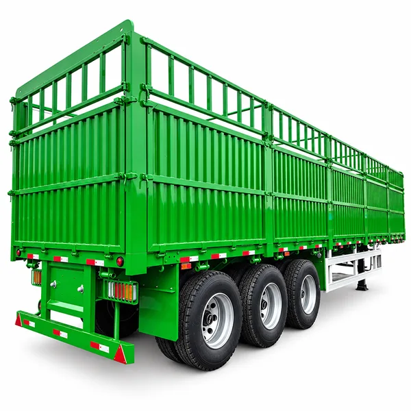 Rear Side View of 3 Axle Fence Semi Trailer Rear Side View of 3 Axle Fence Semi Trailer