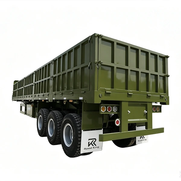 Rear Side View of 3 Axle Side Wall Semi Trailer Rear Side View of 3 Axle Side Wall Semi Trailer
