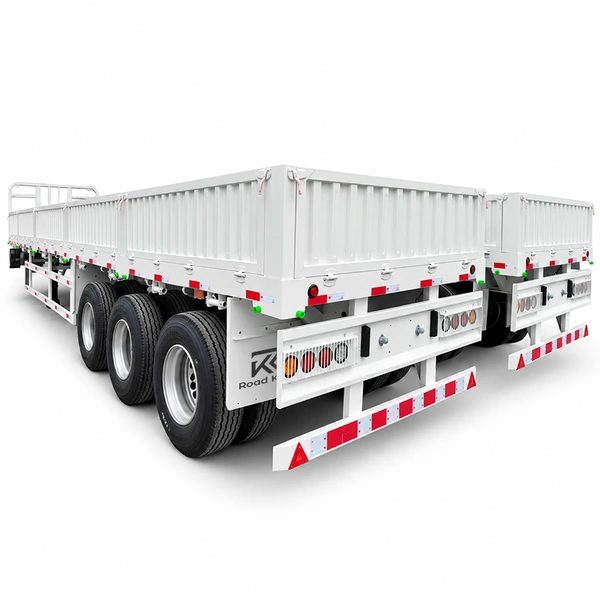 Rear Side View of 3 Axle Side Wall Semi Trailers Rear Side View of 3 Axle Side Wall Semi Trailers