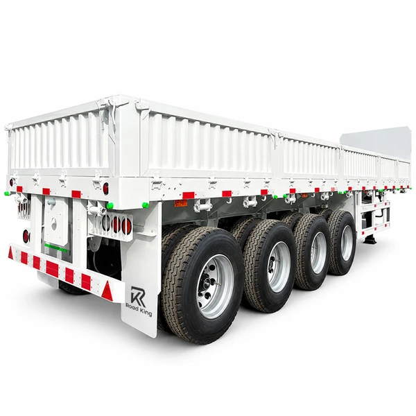 Rear Side View of 4 Axle Side Wall Semi Trailer Rear Side View of 4 Axle Side Wall Semi Trailer