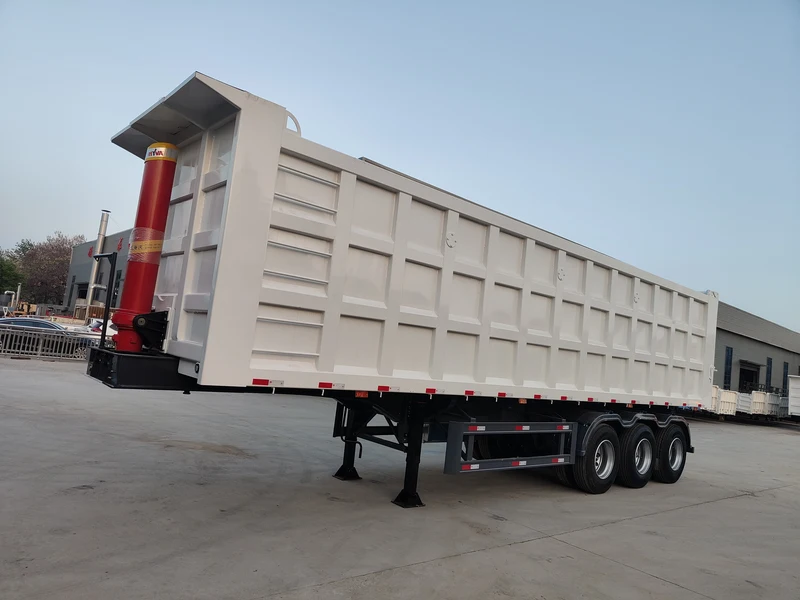 3 Axle Heavy Duty Rear Dump Semi Trailer for Construction Material ...